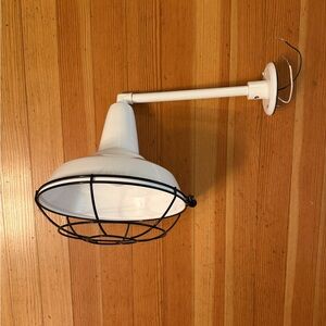 Schoolhouse White Wall-Mount Industrial Cage Sconce